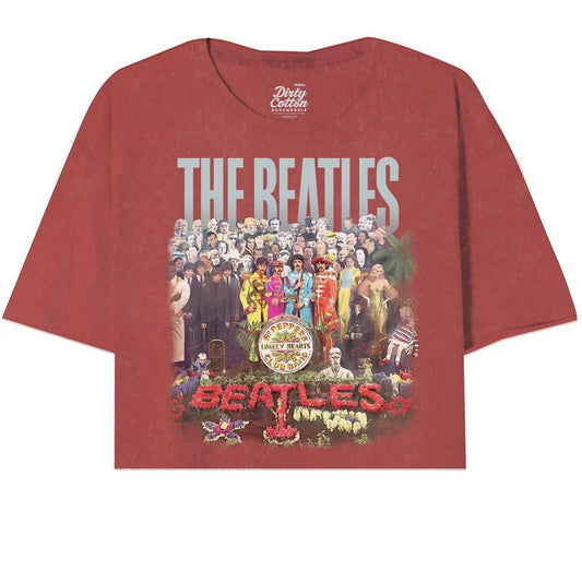 The Beatles Lonely Hearts Floral Oversize Crop Top - The Beatles - Flyclothing LLC