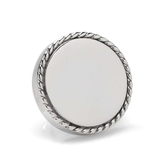 Stainless Steel Rope Border Round Engravable Lapel Pin - Cufflinks.com - Flyclothing LLC