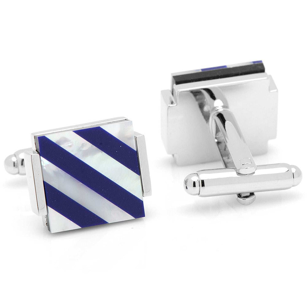 Floating Mother of Pearl Striped Cufflinks - Cufflinks.com - Flyclothing LLC
