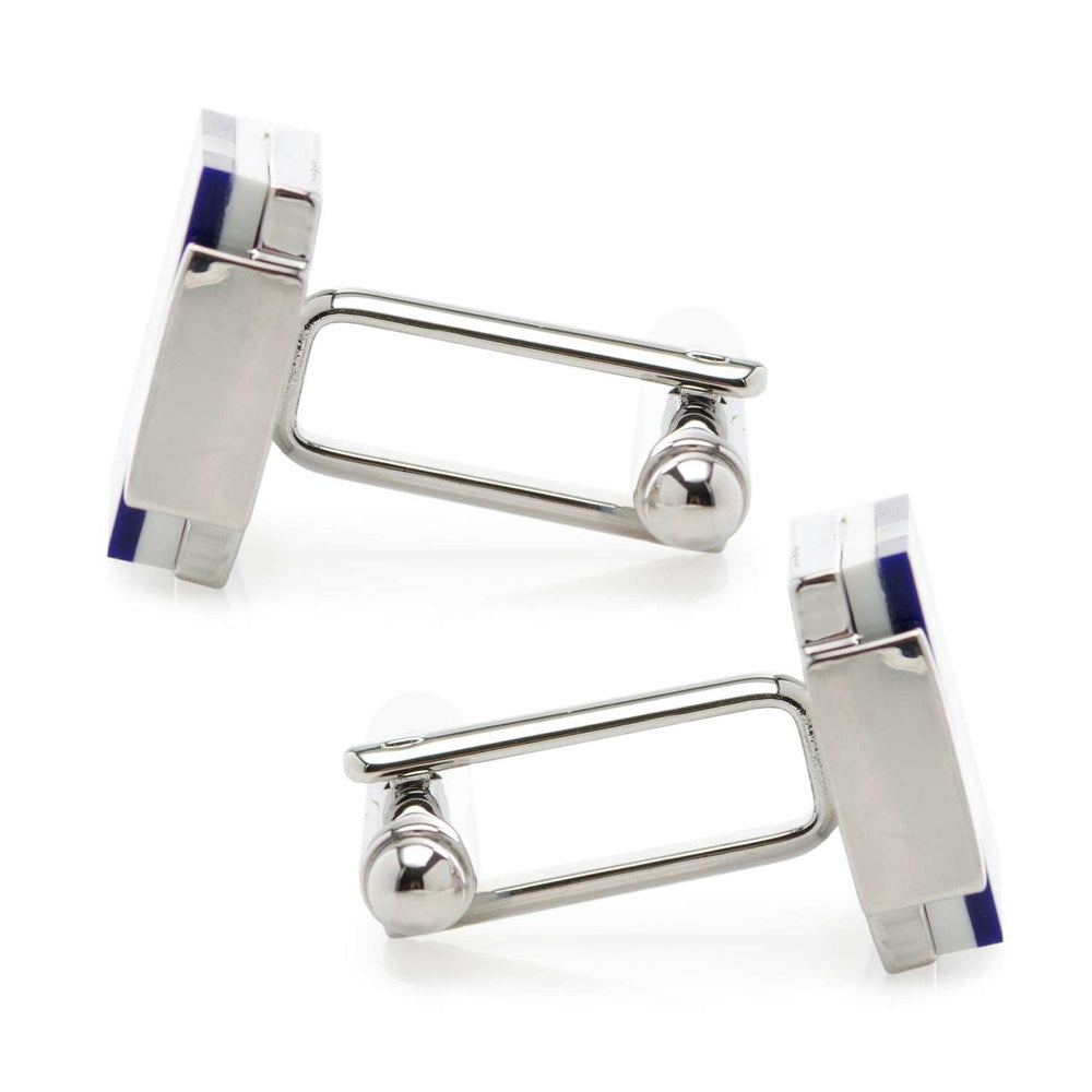 Mother of Pearl and Lapis Blue Windmill Square Cufflinks - Cufflinks.com - Flyclothing LLC