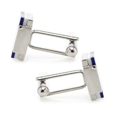 Mother of Pearl and Lapis Blue Windmill Square Cufflinks - Cufflinks.com - Flyclothing LLC