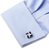 Mother of Pearl and Lapis Blue Windmill Square Cufflinks - Cufflinks.com - Flyclothing LLC