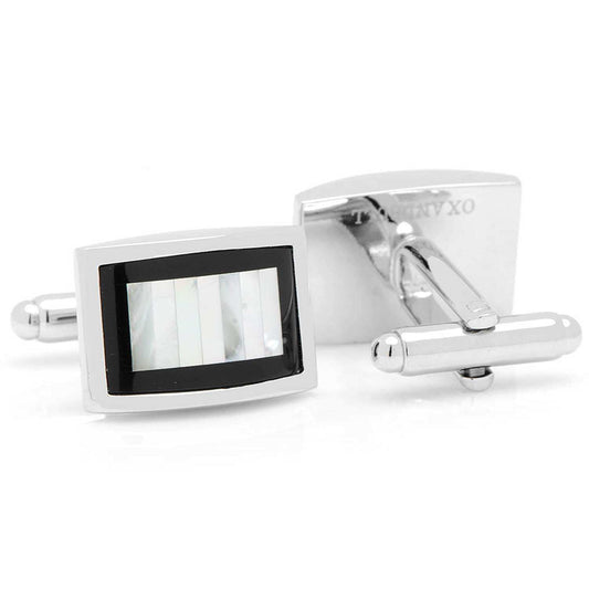 Onyx and Mother of Pearl Key Cufflinks - Cufflinks.com - Flyclothing LLC