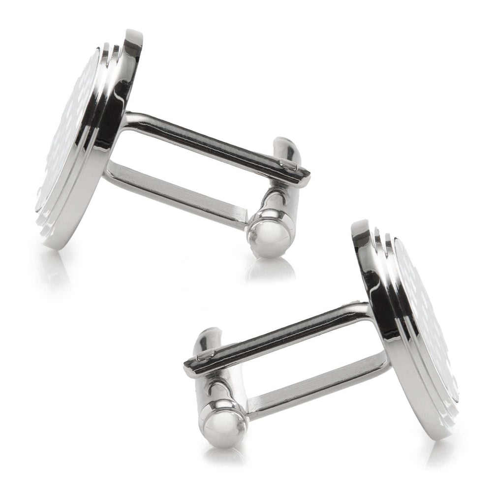 Onyx and Mother of Pearl Checker Step Cufflinks - Cufflinks.com - Flyclothing LLC
