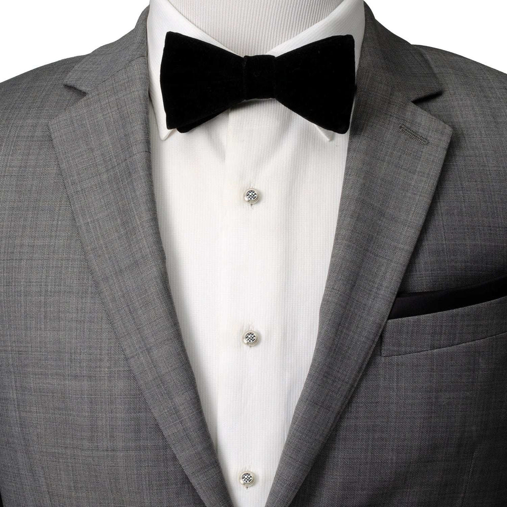 Onyx and Mother of Pearl Checker 5-Stud Set - Cufflinks.com - Flyclothing LLC