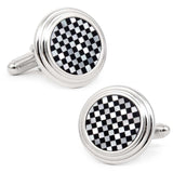 Onyx and Mother of Pearl Checker 5-Stud Set - Cufflinks.com - Flyclothing LLC