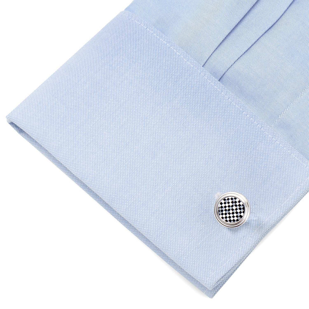 Onyx and Mother of Pearl Checker 5-Stud Set - Cufflinks.com - Flyclothing LLC