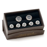 Onyx and Mother of Pearl Checker 5-Stud Set - Cufflinks.com - Flyclothing LLC