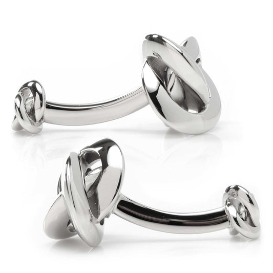 Double Sided Silver Knot Cufflinks - Cufflinks.com - Flyclothing LLC