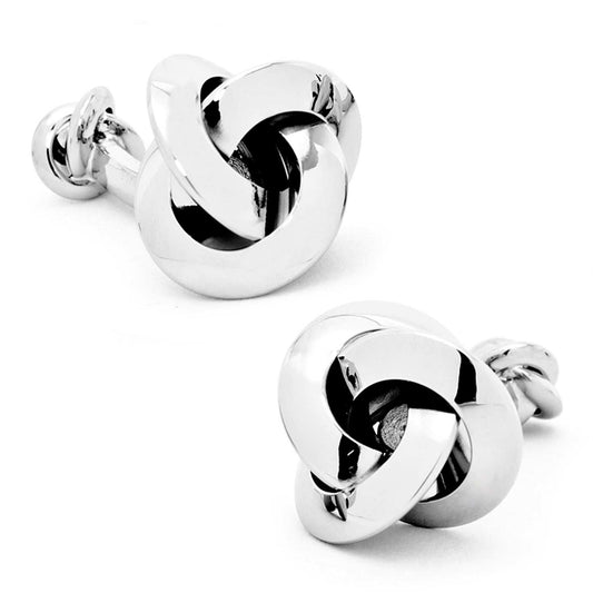 Double Sided Silver Knot Cufflinks - Cufflinks.com - Flyclothing LLC