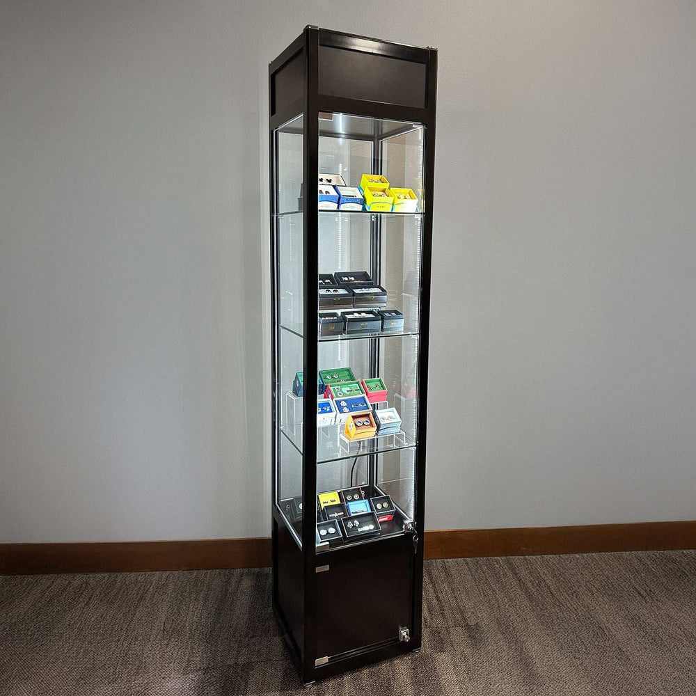 Retail Glass Display Black Cabinet With Locking Storage - Cufflinks.com - Flyclothing LLC