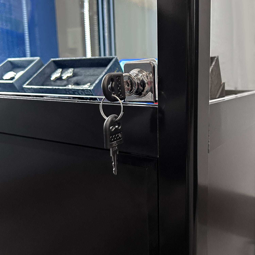 Retail Glass Display Black Cabinet With Locking Storage - Cufflinks.com - Flyclothing LLC