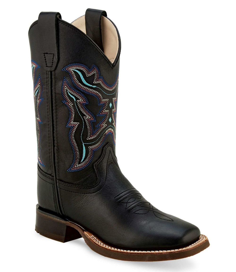 Old West Black Children's Broad Square Toe Boots - Old West - Flyclothing LLC