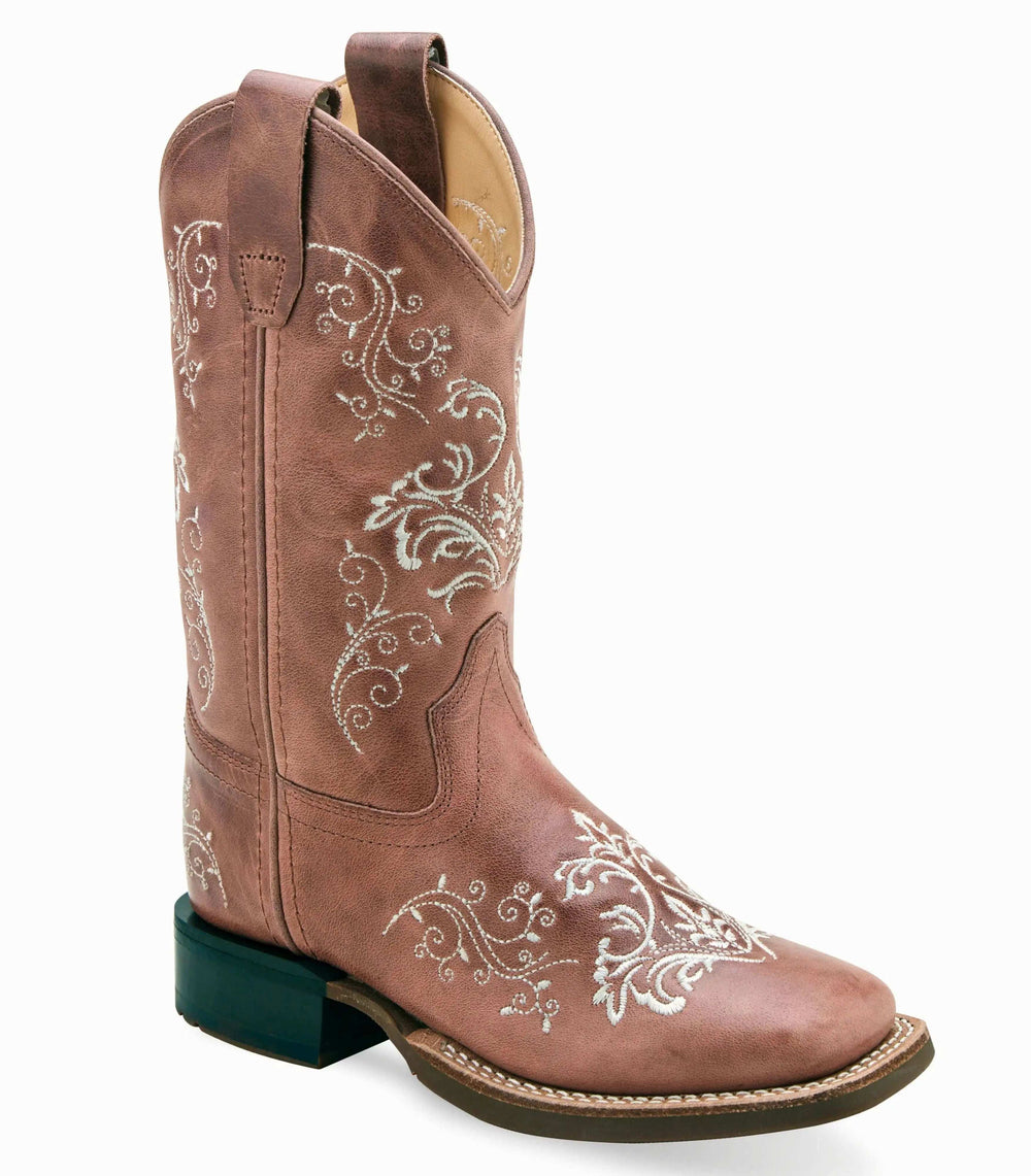 Old West Cactus Pink Children's Broad Square Toe Boots - Old West - Flyclothing LLC
