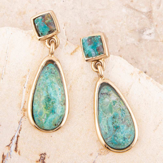 Smooth Teardrop Earring - Chrysocolla - Barse Jewelry - Flyclothing LLC
