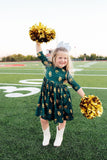 Baylor Green Bear 3/4 Sleeve Pocket Twirl Dress - Mila & Rose ® - Flyclothing LLC
