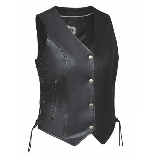 Beth - Ladies Premium Leather Vest - Unik Just for Bikers - Flyclothing LLC