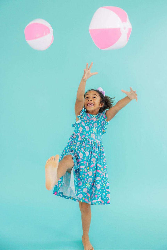 Betta Blooms Flutter Sleeve Twirl Dress - Mila & Rose ® - Flyclothing LLC