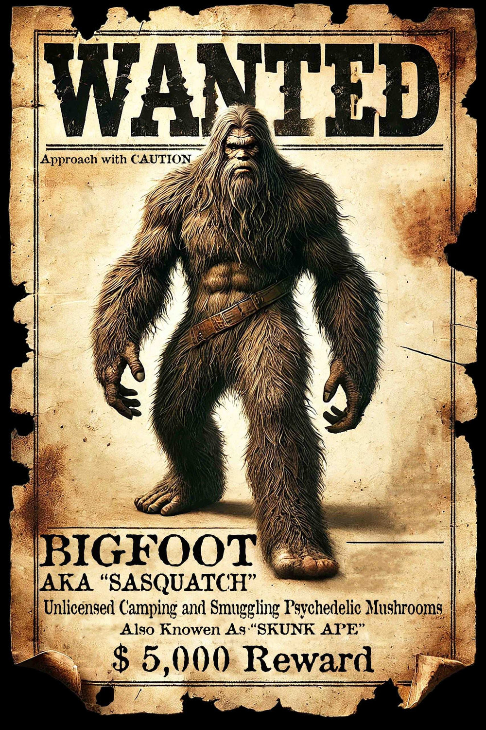 Black Market Art Company BIG FOOT WANTED Art Prints Print - Black Market Art Company - Flyclothing LLC
