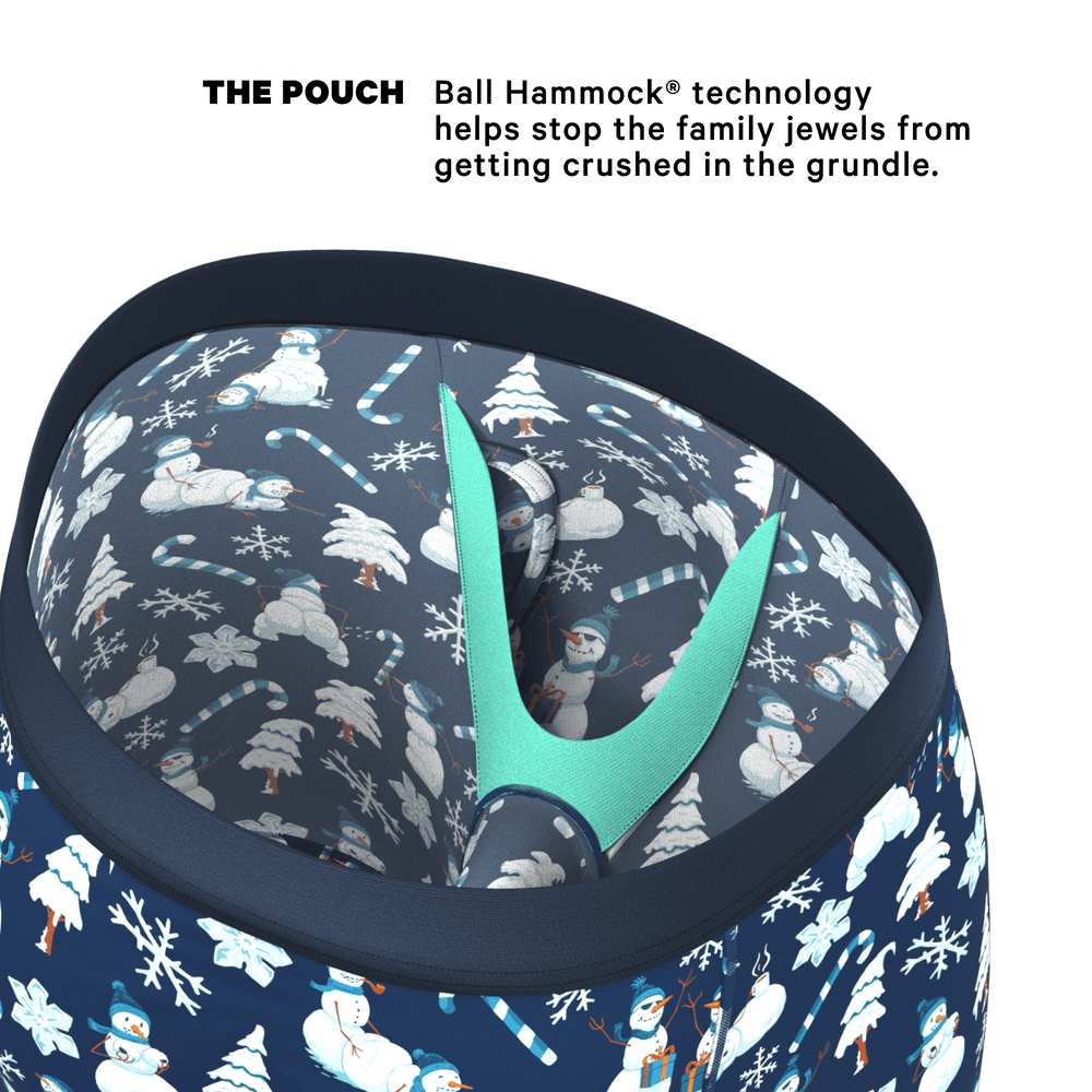 The Big Blizzard | Naughty Snowmen Long Leg Ball Hammock® Pouch Underwear With Fly - Shinesty - Flyclothing LLC