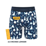 The Big Blizzard | Naughty Snowmen Long Leg Ball Hammock® Pouch Underwear With Fly - Shinesty - Flyclothing LLC