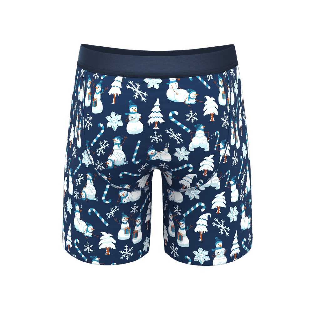 The Big Blizzard | Naughty Snowmen Long Leg Ball Hammock® Pouch Underwear With Fly - Shinesty - Flyclothing LLC