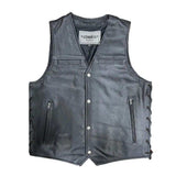 Billy - Mens Premium Leather Vest - Unik Just for Bikers - Flyclothing LLC