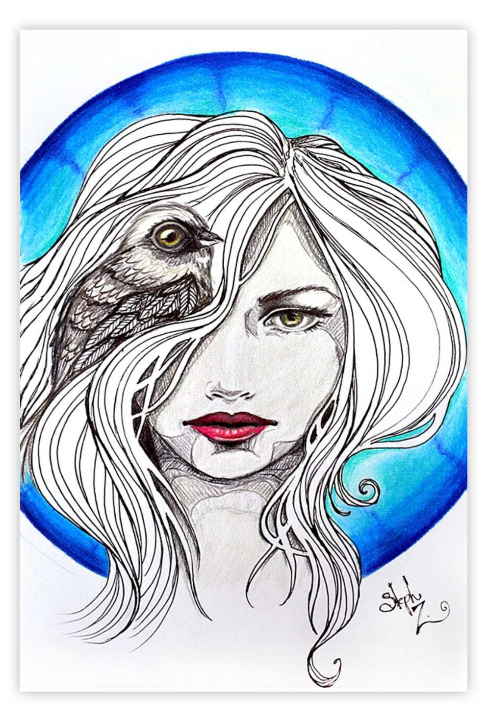 Black Market Art Company Bird Brain Girl Print - Black Market Art Company - Flyclothing LLC