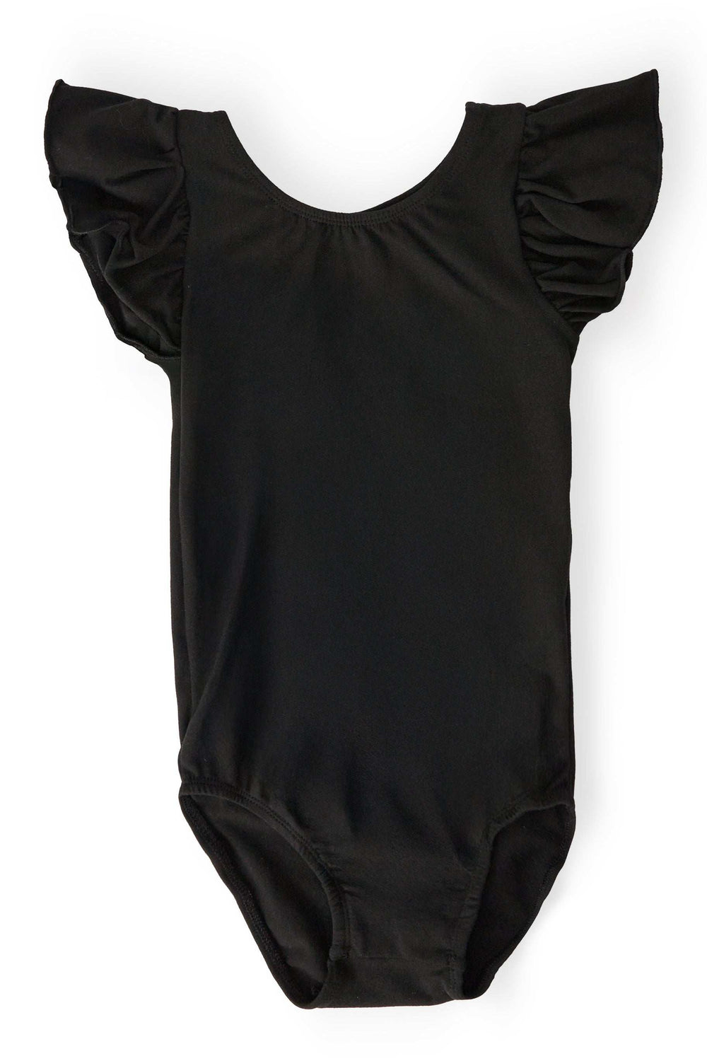 Black S/S Flutter Sleeve Leotard - Mila & Rose ® - Flyclothing LLC