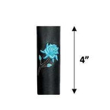 Black cowhide Leather teal rose Hair Accessory - Unik Just for Bikers - Flyclothing LLC