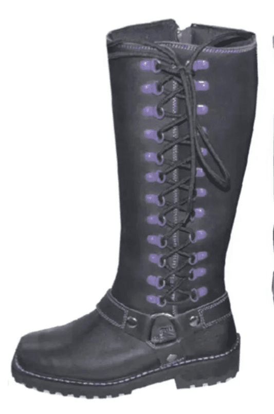 Roadqueen -Ladies Motorcycle Biker Leather Boots - Unik Just for Bikers - Flyclothing LLC