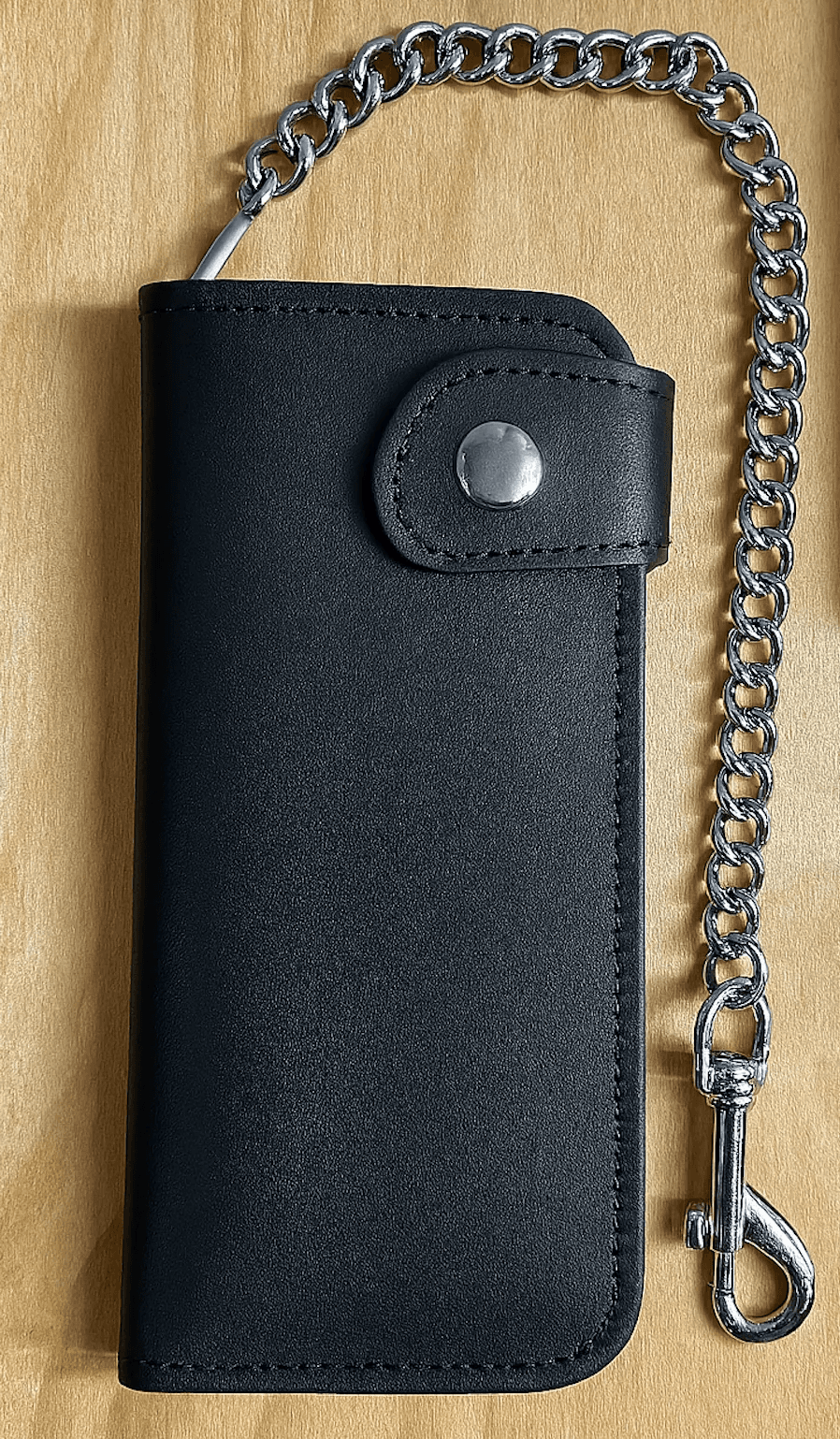 Black Bifold Biker Chain Wallet - Unik Just for Bikers - Flyclothing LLC
