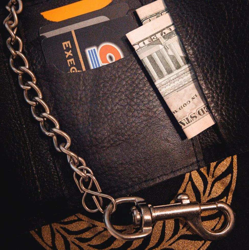 Stylish Black Biker Chain Wallet - Unik Just for Bikers - Flyclothing LLC