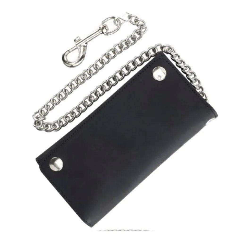 Black Trifold Biker Chain Wallet - Unik Just for Bikers - Flyclothing LLC
