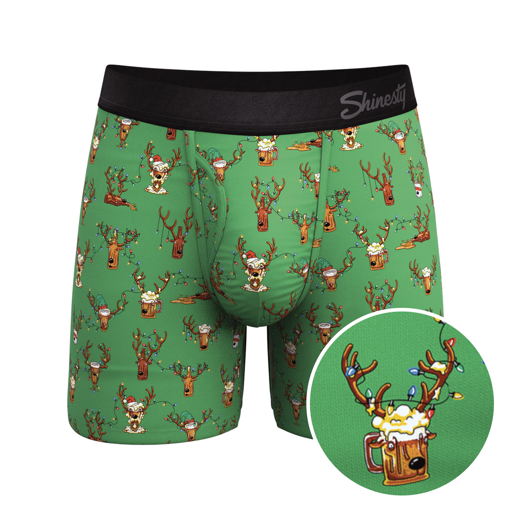 The Blitzened | Reindeer Beer Ball Hammock® Pouch Underwear With Fly - Shinesty - Flyclothing LLC