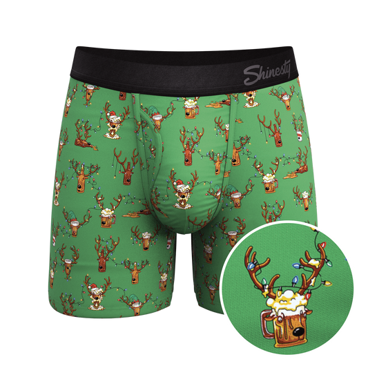 The Blitzened | Reindeer Beer Ball Hammock® Pouch Underwear With Fly - Shinesty - Flyclothing LLC
