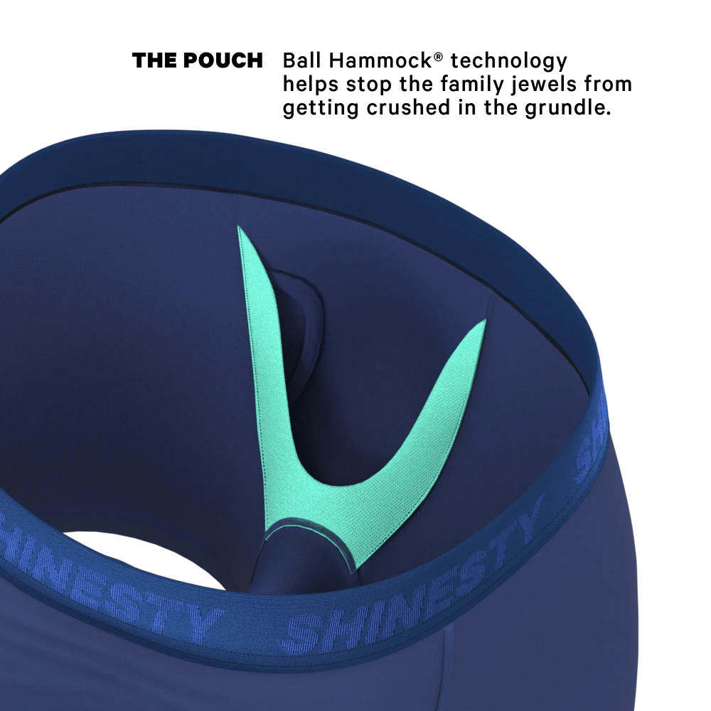 The Bloom Moon | Tonal Navy Ball Hammock® Pouch Underwear With Fly - Shinesty - Flyclothing LLC