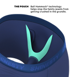 The Bloom Moon | Tonal Navy Ball Hammock® Pouch Underwear With Fly - Shinesty - Flyclothing LLC