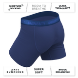 The Bloom Moon | Tonal Navy Ball Hammock® Pouch Underwear With Fly - Shinesty - Flyclothing LLC