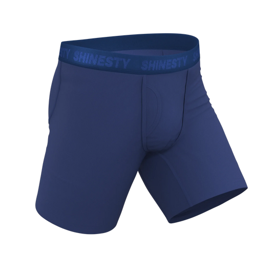 The Bloom Moon | Tonal Navy Long Leg Ball Hammock® Pouch Underwear With Fly - Shinesty - Flyclothing LLC
