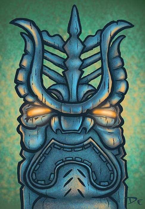 Black Market Art Company Blue Tiki Print - Black Market Art Company - Flyclothing LLC