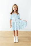 Blueberry Kisses Smocked Ruffle Dress