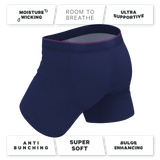 The Blueberry Pie | Red Tip Navy Ball Hammock® Pouch Underwear With Fly - Shinesty - Flyclothing LLC