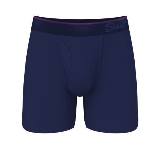 The Blueberry Pie | Red Tip Navy Ball Hammock® Pouch Underwear With Fly - Shinesty - Flyclothing LLC
