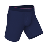 The Blueberry Pie | Red Tip Navy Long Leg Ball Hammock® Pouch Underwear With Fly - Shinesty - Flyclothing LLC