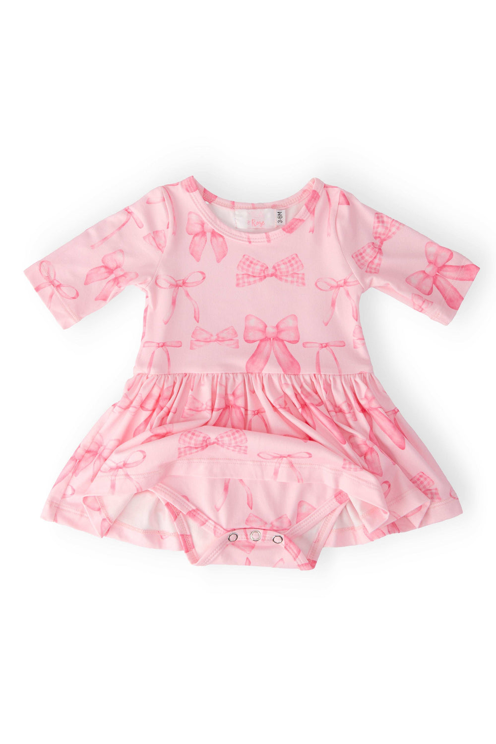 Blushing Bows 3/4 Sleeve Twirl Bodysuit - Mila & Rose ® - Flyclothing LLC