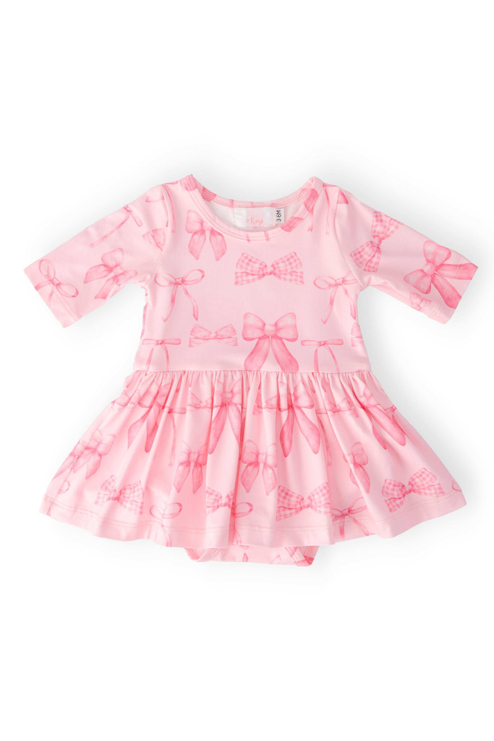 Blushing Bows 3/4 Sleeve Twirl Bodysuit - Mila & Rose ® - Flyclothing LLC