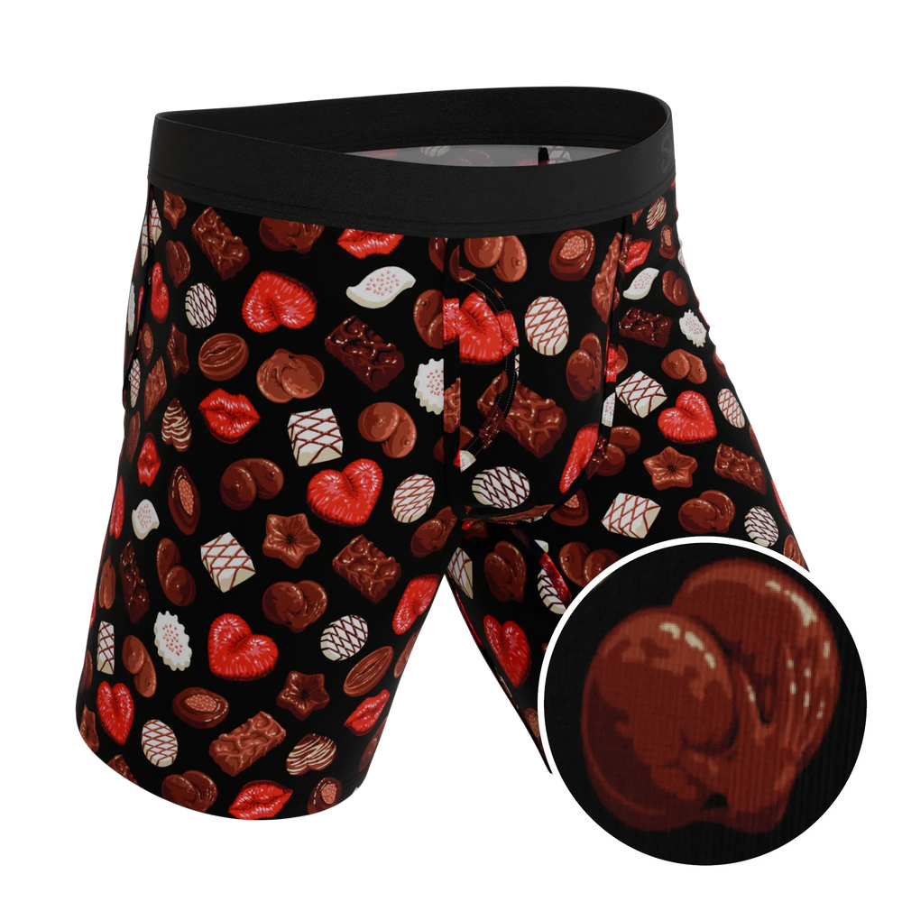 The Bonbons | Naughty Chocolate Long Leg Ball Hammock® Pouch Underwear With Fly - Shinesty - Flyclothing LLC
