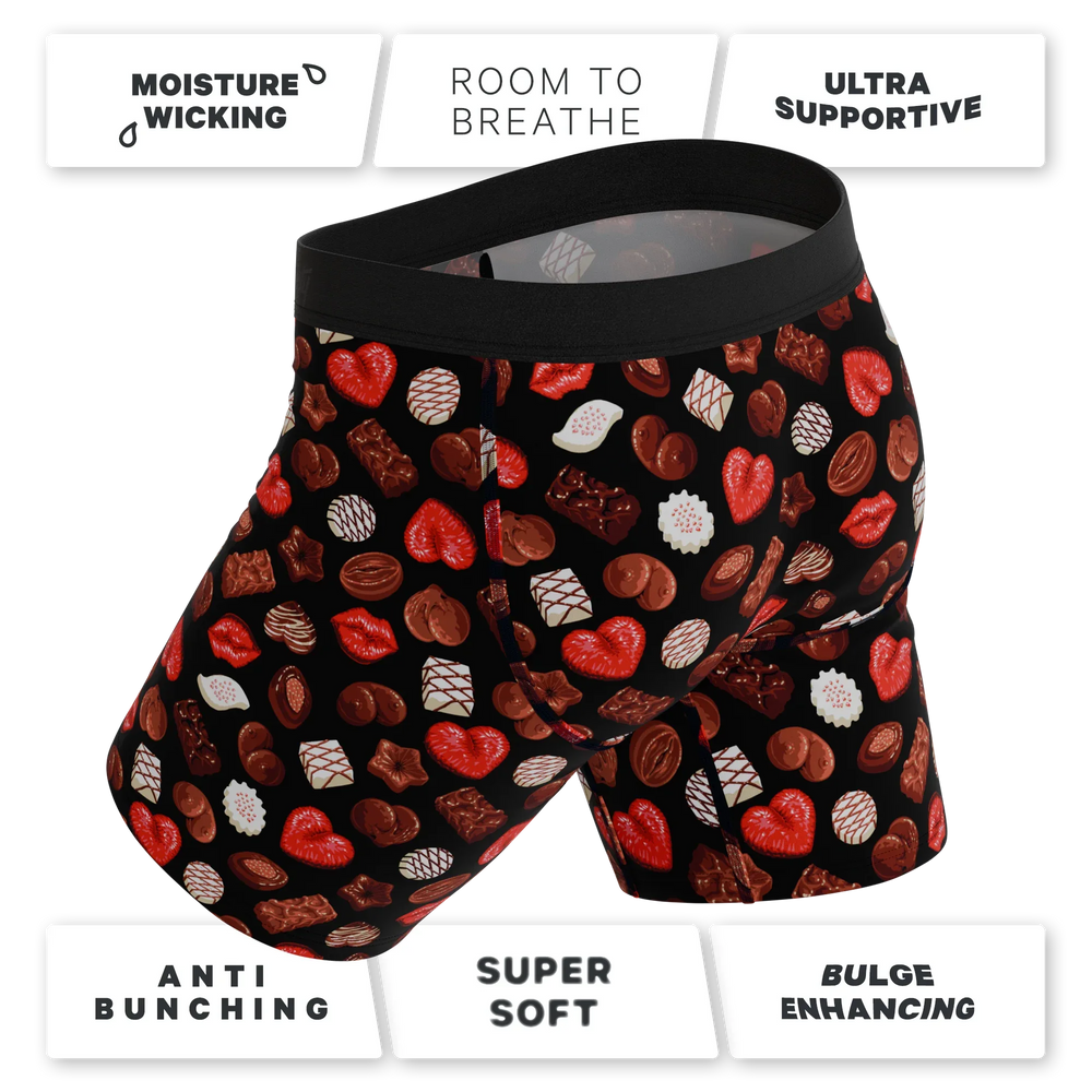 The Bonbons | Naughty Chocolate Long Leg Ball Hammock® Pouch Underwear With Fly - Shinesty - Flyclothing LLC