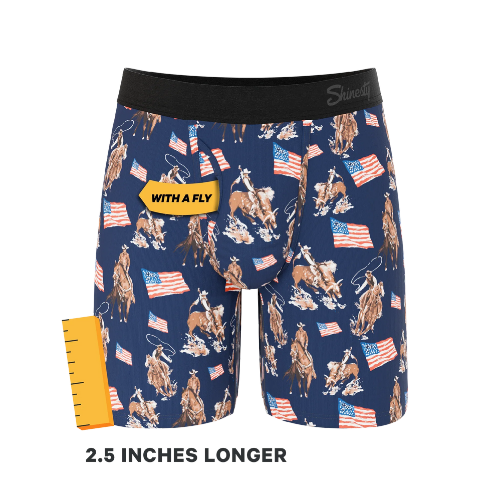 The Bootstraps & Chaps | Americana Cowboy Long Leg Ball Hammock® Pouch Underwear With Fly - Shinesty - Flyclothing LLC